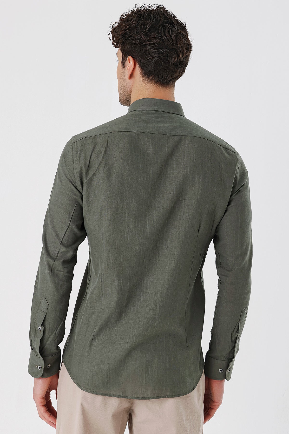 Slim-Fit Oxford Shirt - Khaki