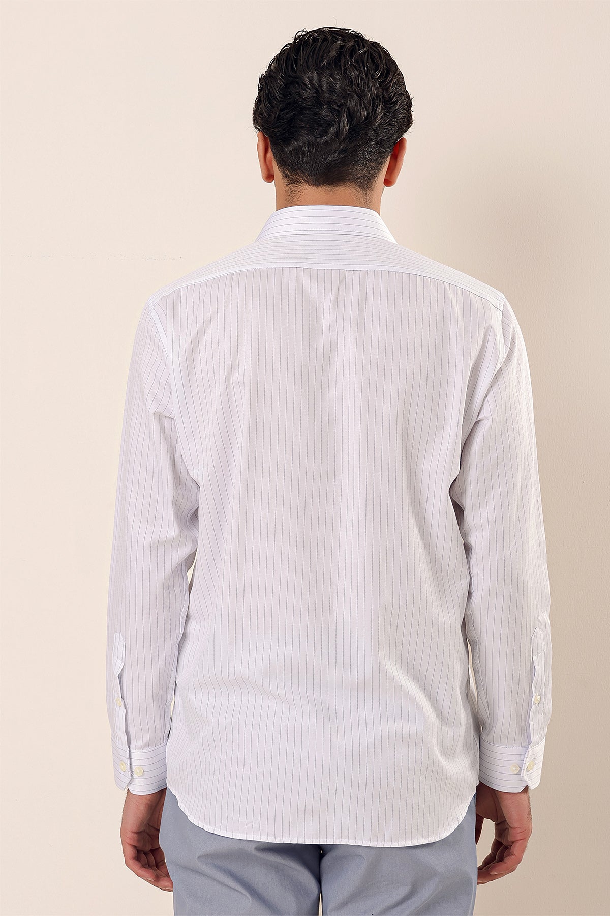 Comfort-Fit Striped Shirt - White