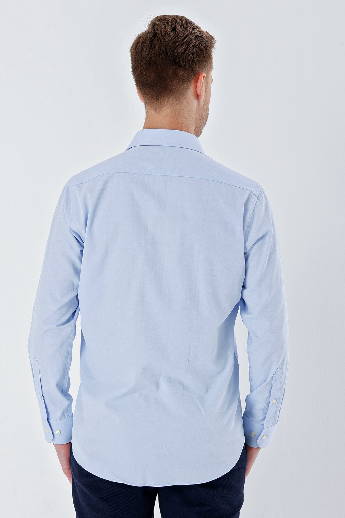 Comfort-Fit Textured Classic Shirt - Blue