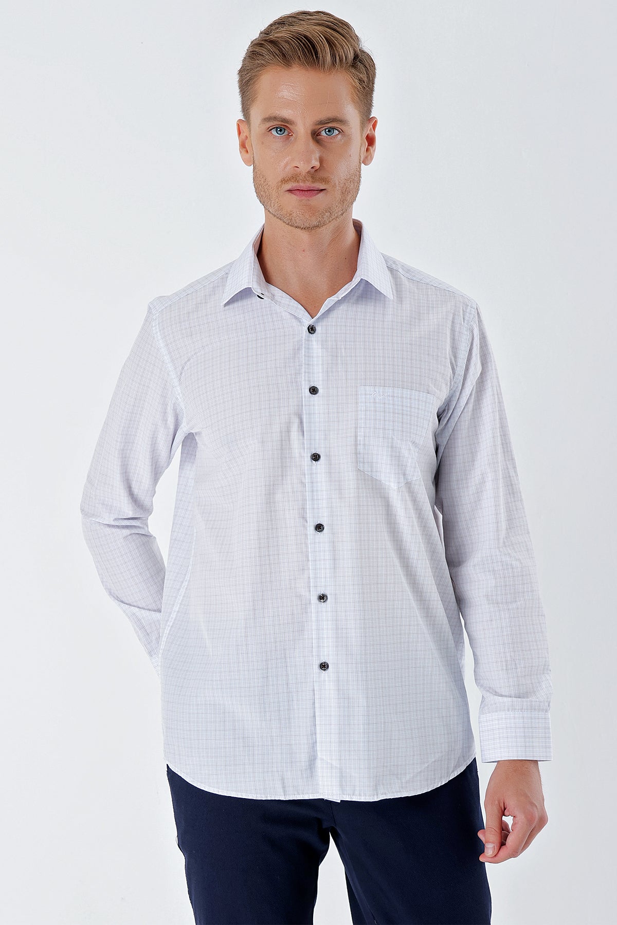 Comfort-Fit Striped Shirt - White