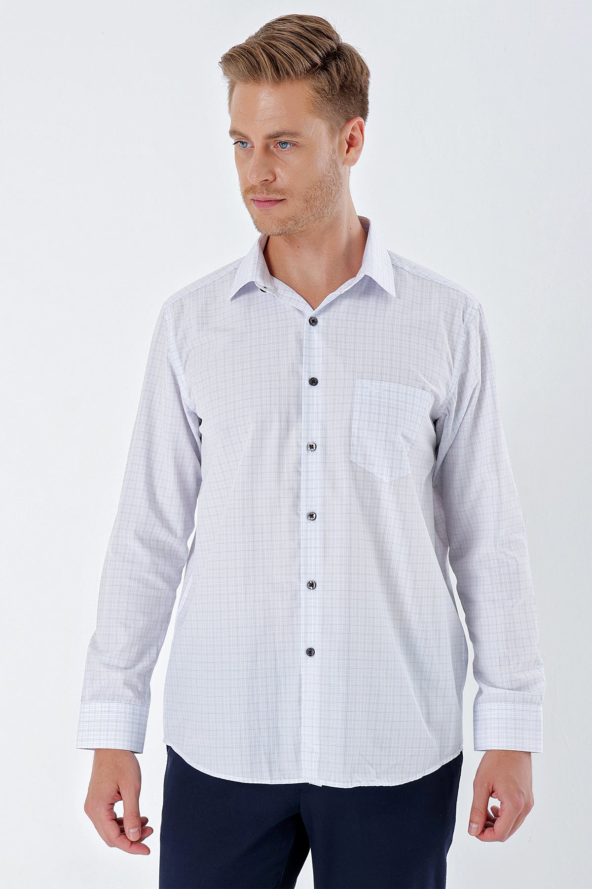 Comfort-Fit Striped Shirt - White