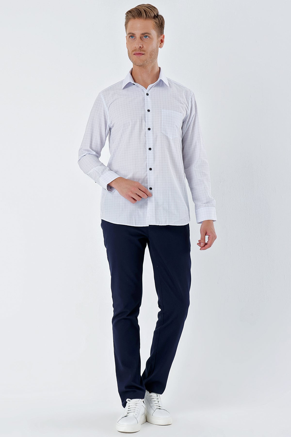 Comfort-Fit Striped Shirt - White