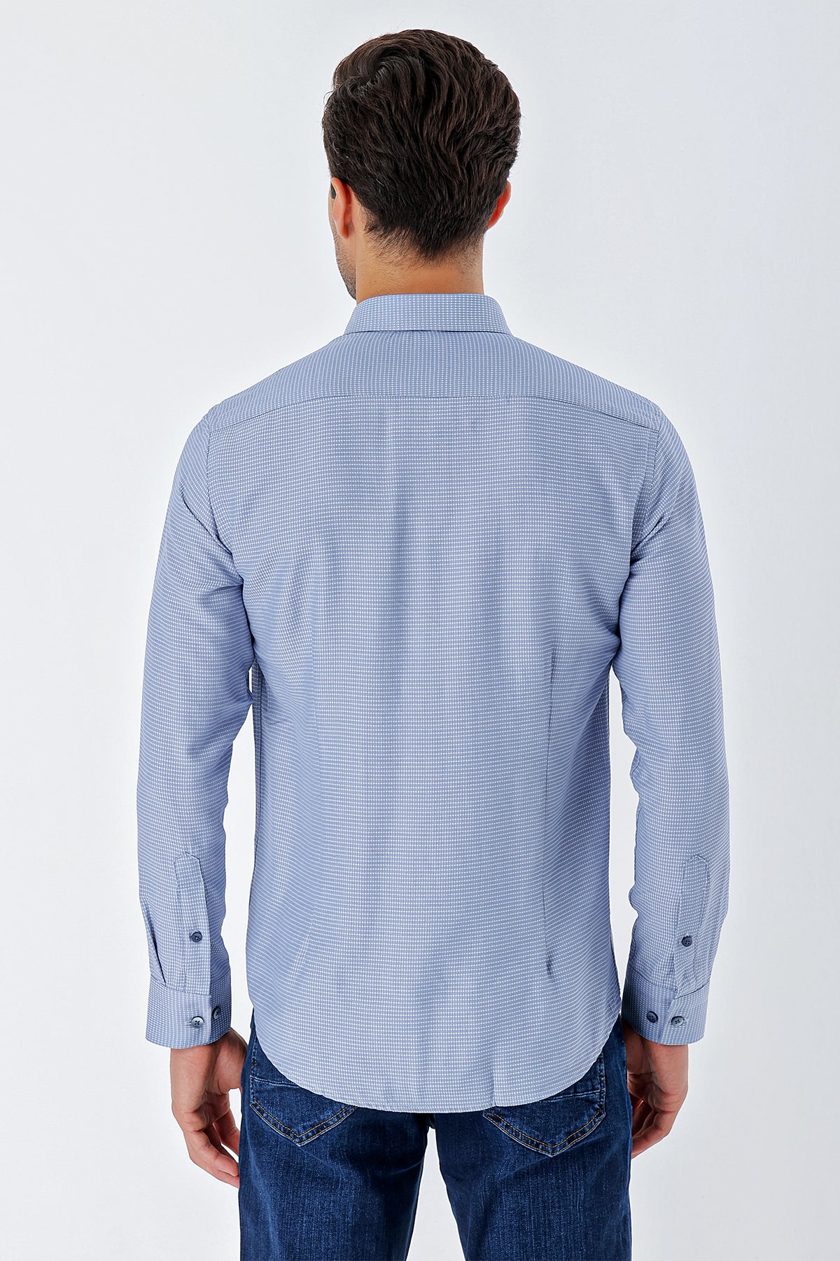 Slim-Fit Textured Oxford Shirt - Blue