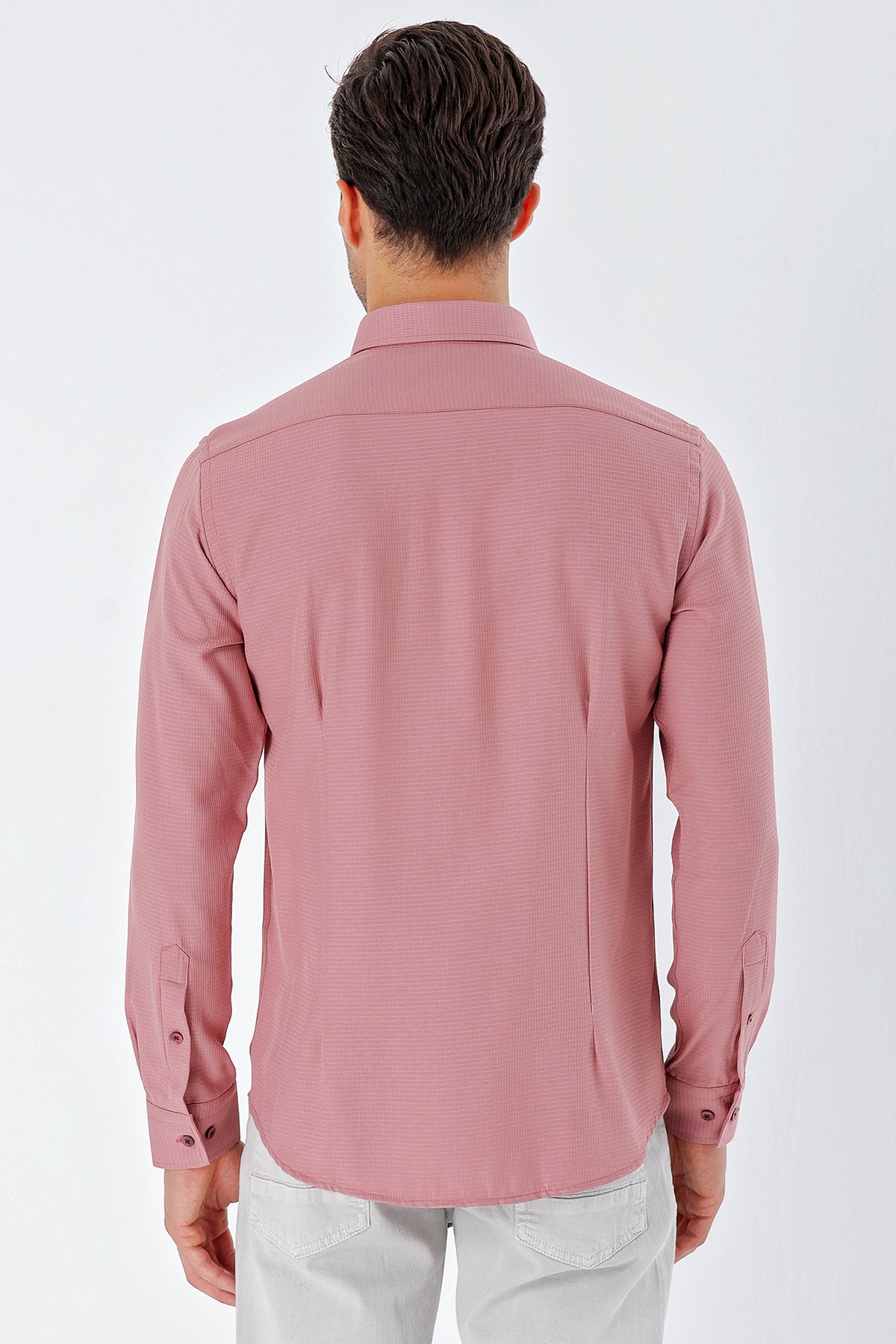 Slim-Fit Textured Oxford Shirt - Rose