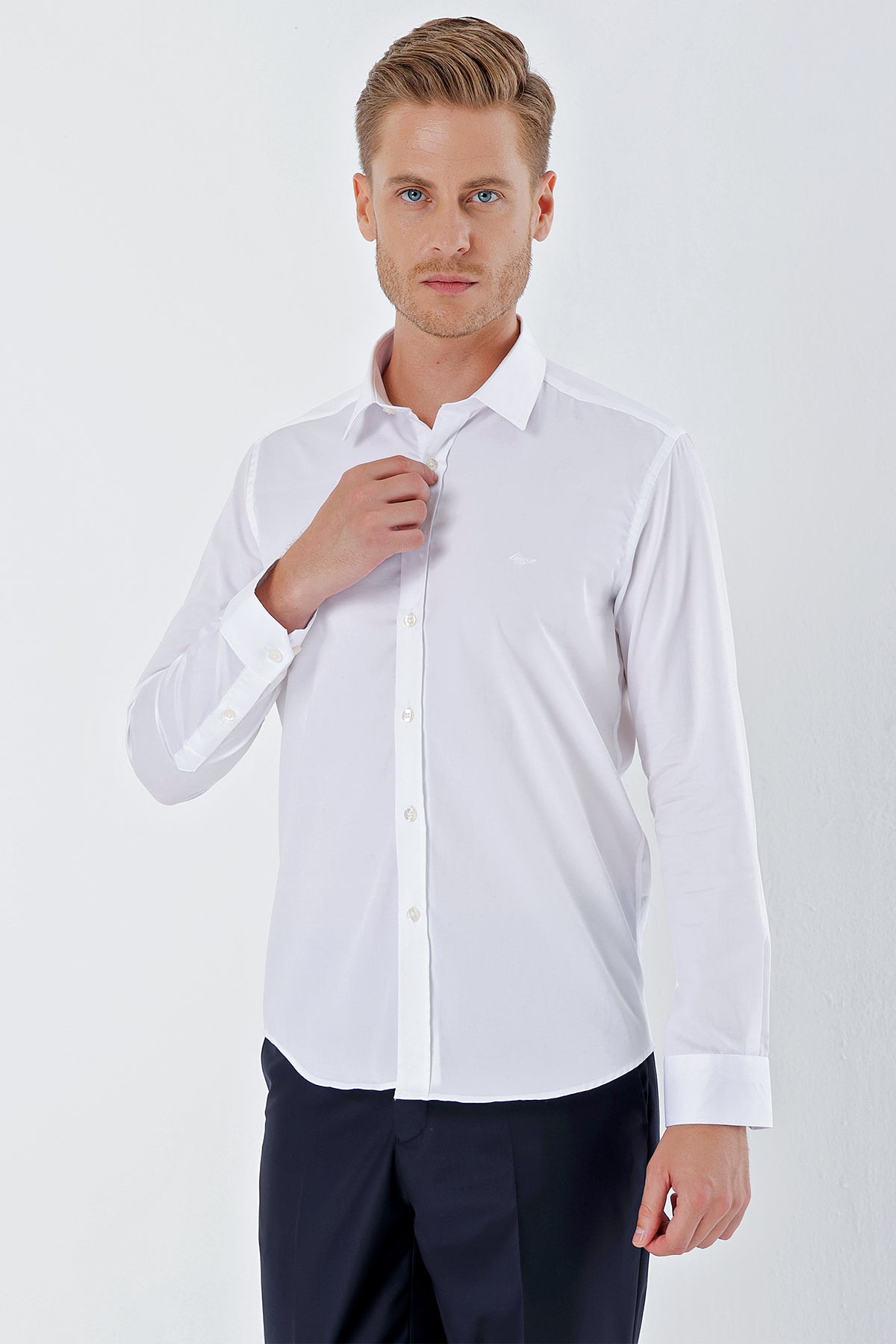 Slim-Fit Premium Basic Shirt - White