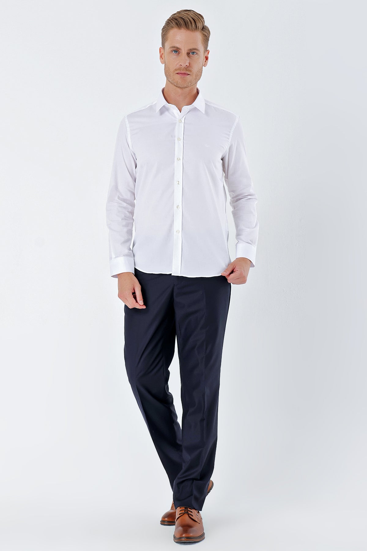 Slim-Fit Premium Basic Shirt - White