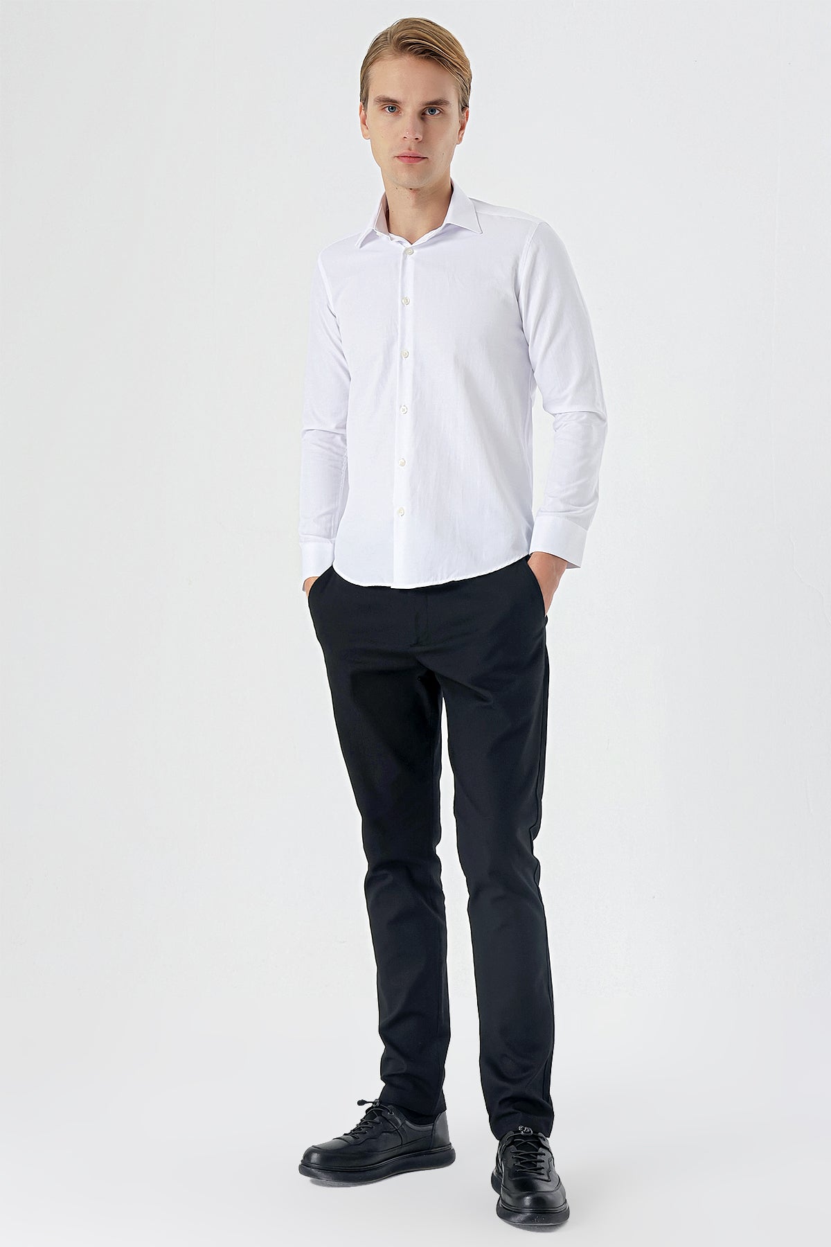 Slim-Fit Basic Shirt - White