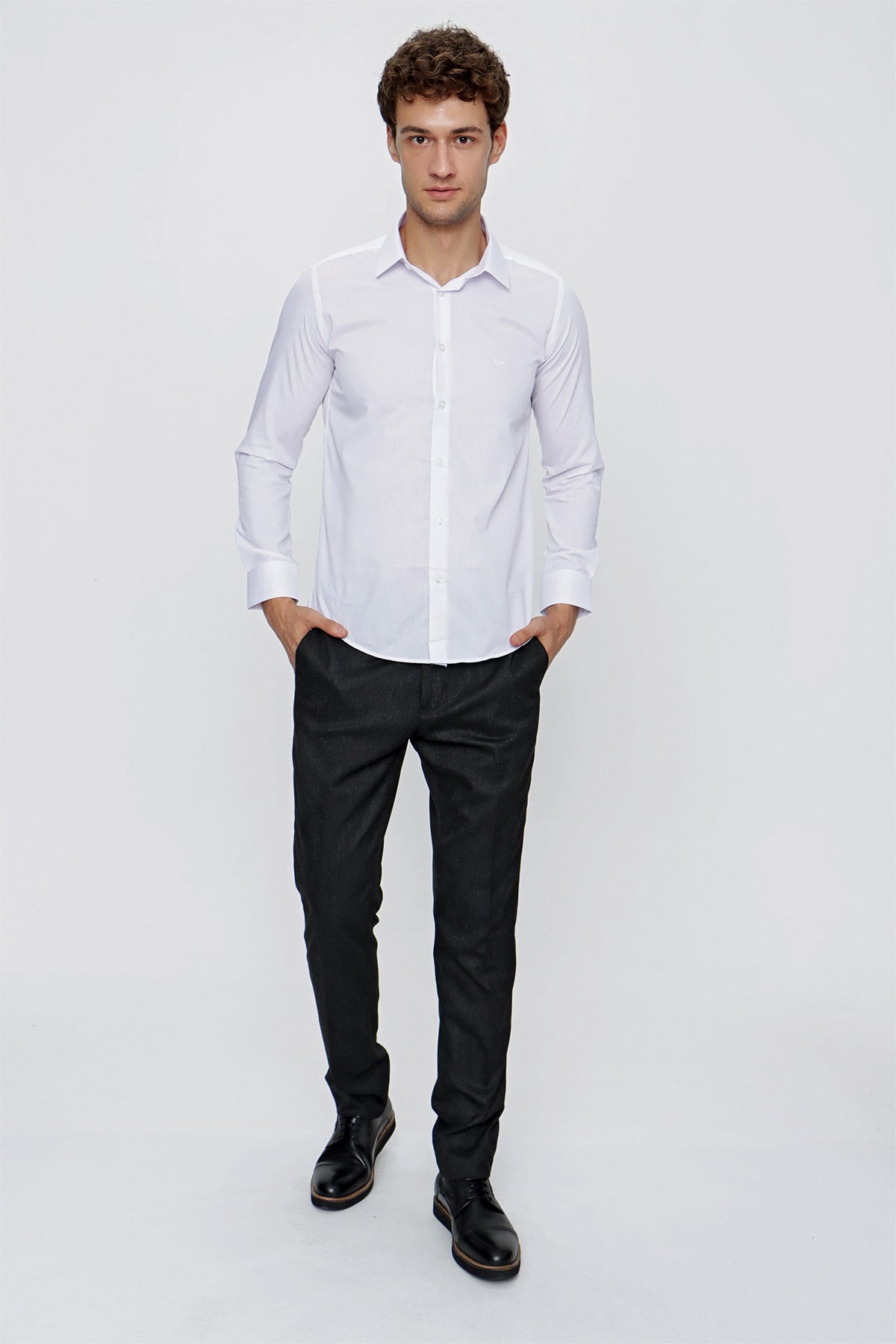 Slim-Fit Basic Shirt - White