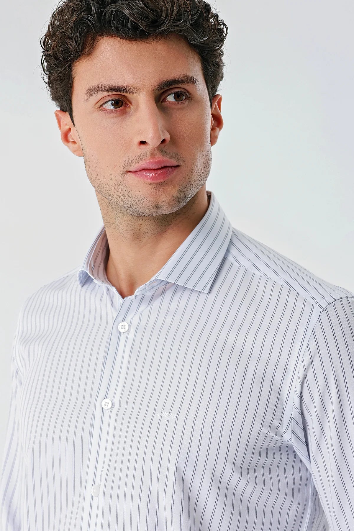 White X Navy Slim-Fit Striped Shirt