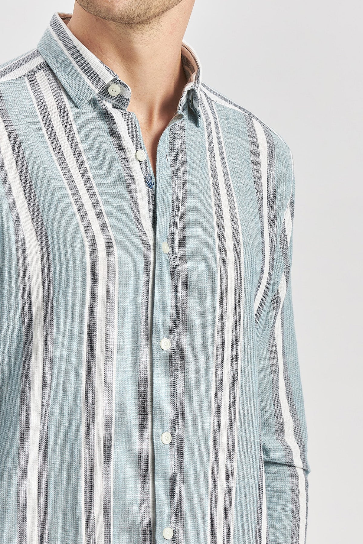 Comfort-Fit Striped Oxford Shirt - Mint Green