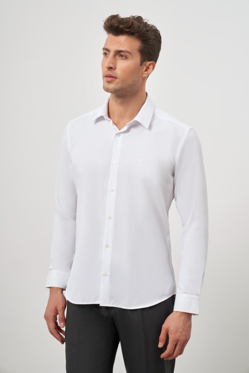 Slim-Fit Classic Shirt - White