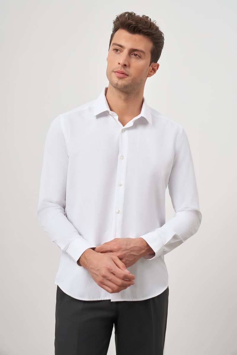 Slim-Fit Classic Shirt - White