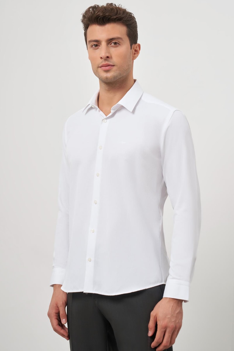 Slim-Fit Classic Shirt - White