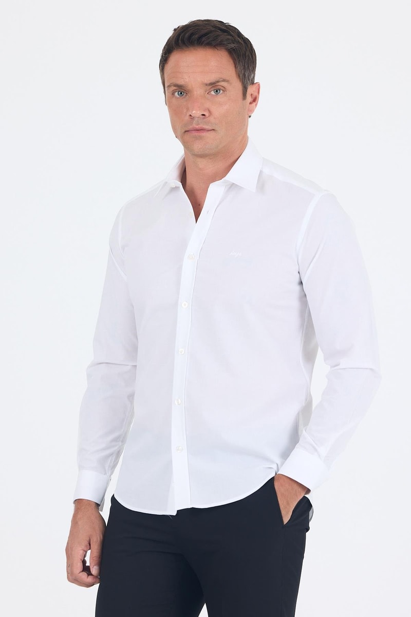 Slim-Fit Classic Shirt - White
