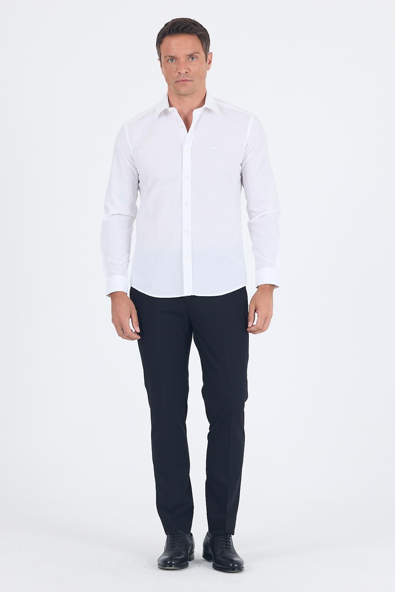 Slim-Fit Classic Shirt - White