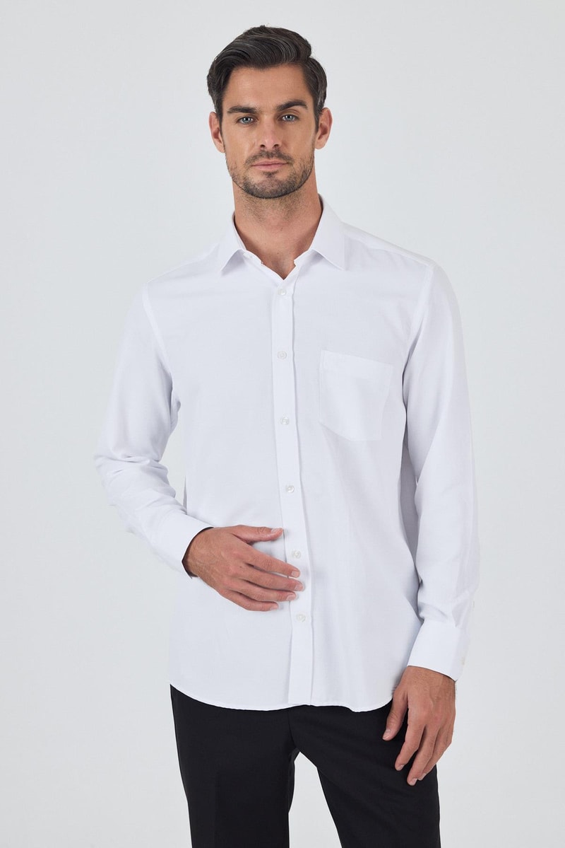 Comfort-Fit Classic Shirt - White