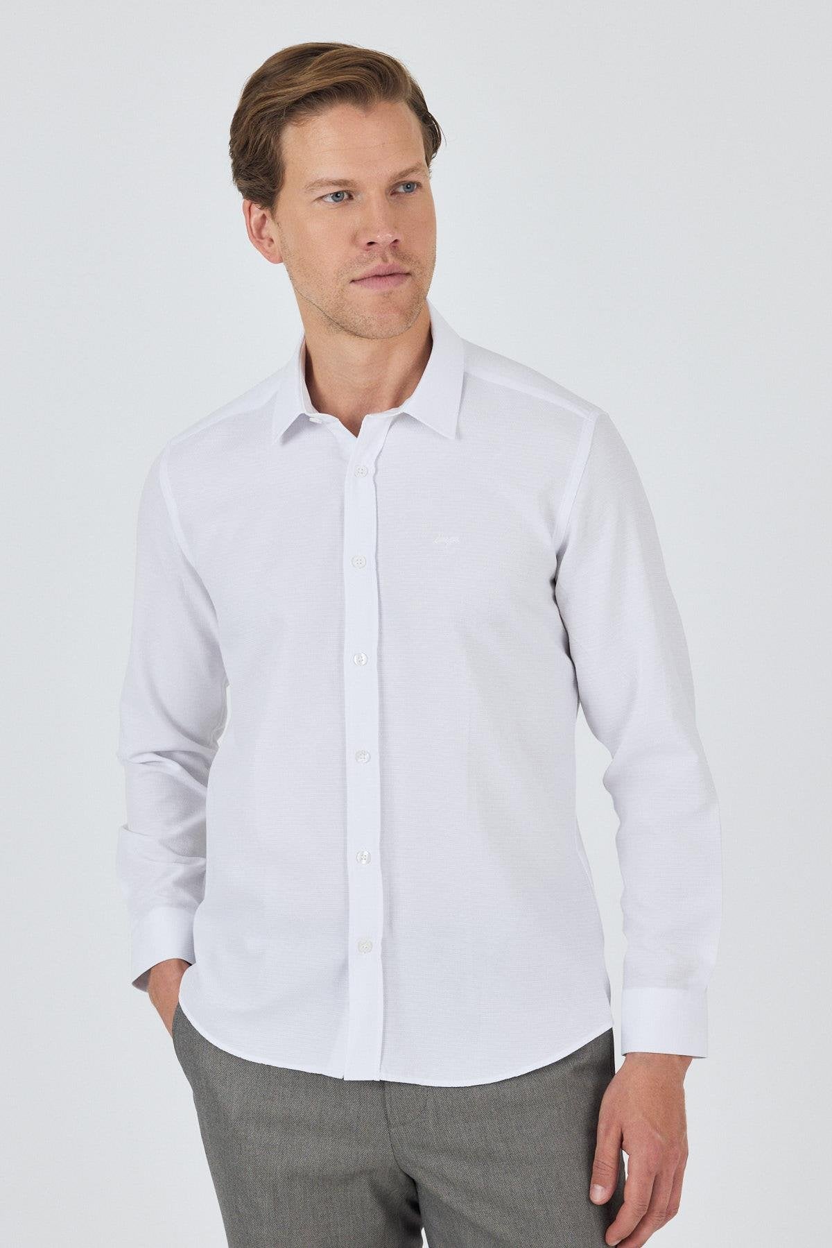 Slim-Fit Classic Shirt - White