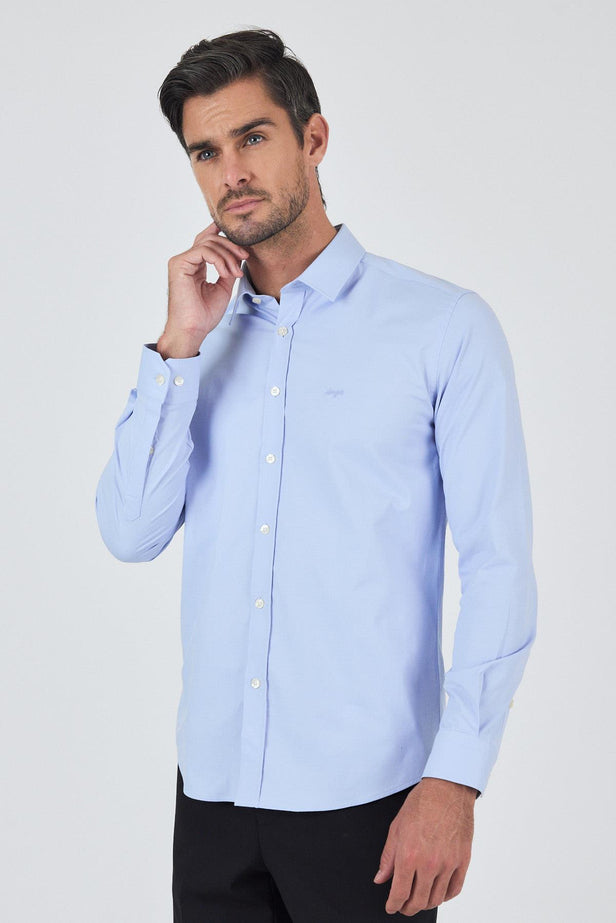 Slim-Fit Classic Shirt - Light Blue