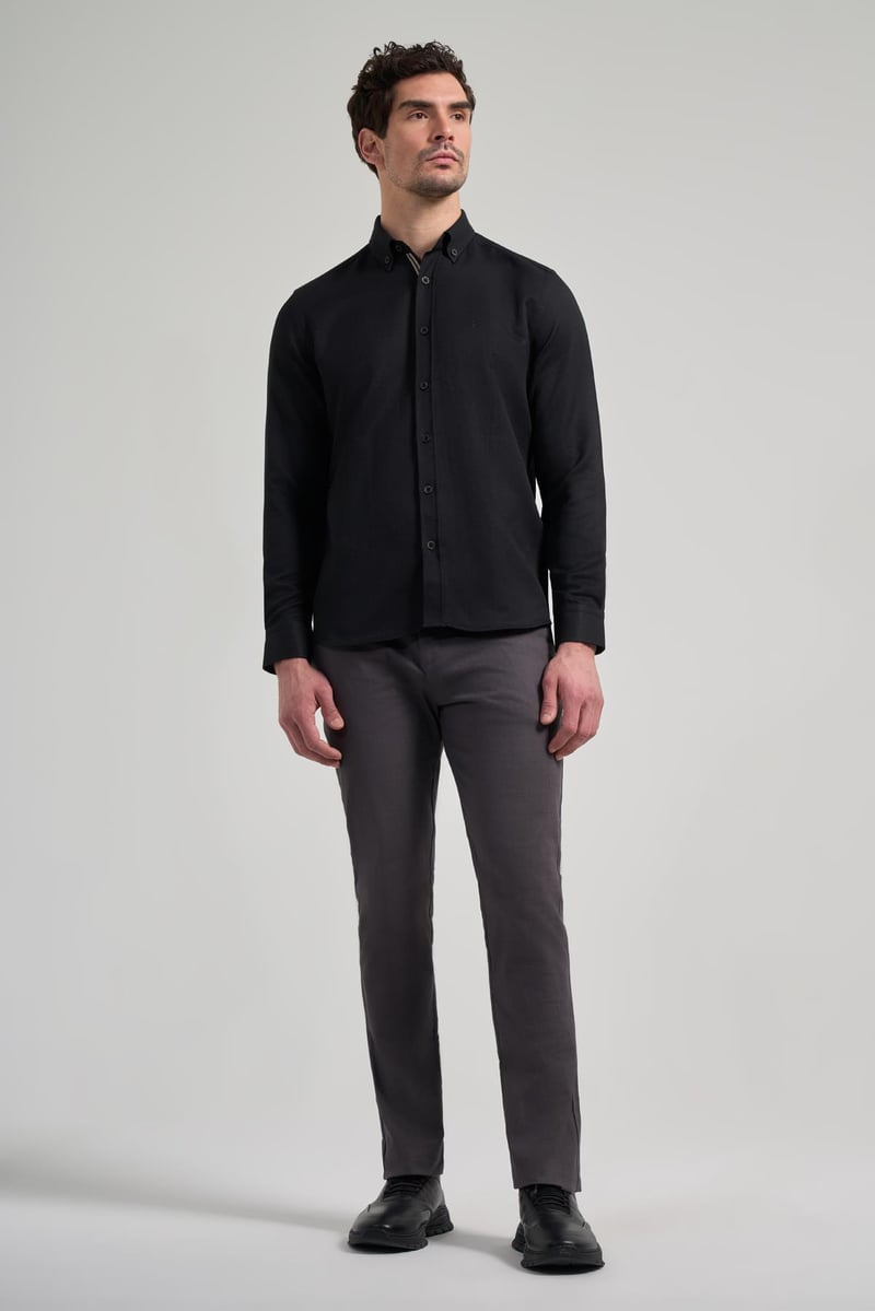 Slim-Fit Textured Shirt - Black