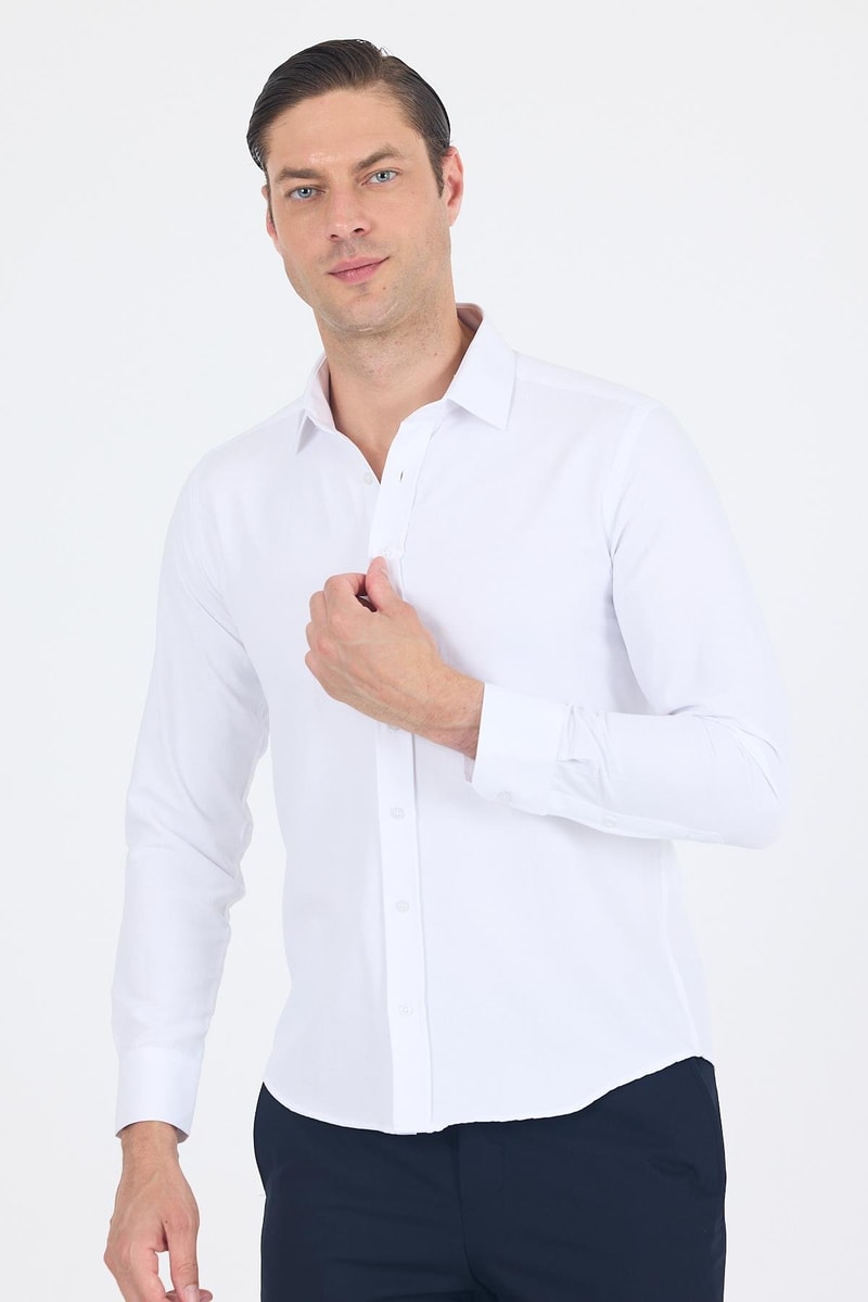 Slim-Fit Classic Shirt - White