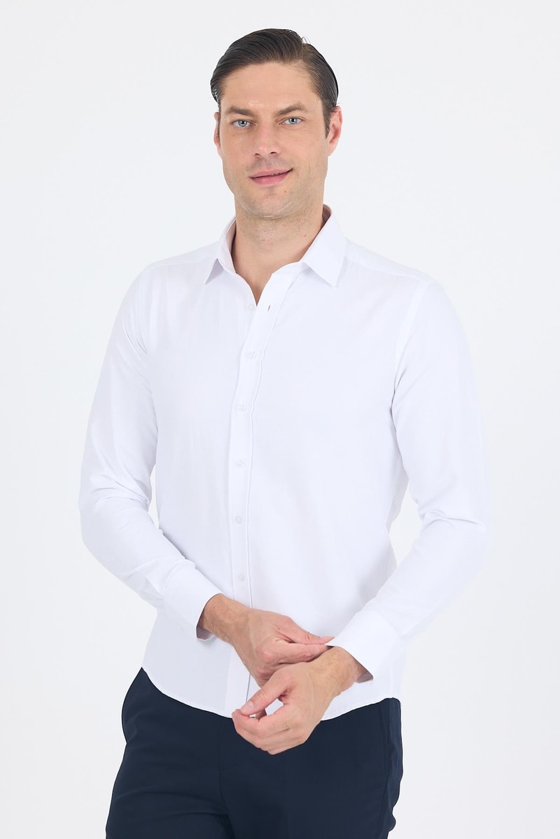 Slim-Fit Classic Shirt - White