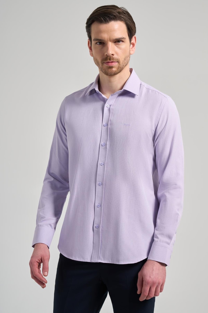 Slim-Fit Classic Shirt - Purple