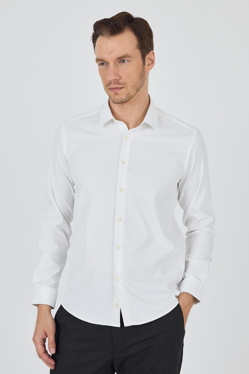 Off White Slim-Fit Classic Water Resistant Shirt