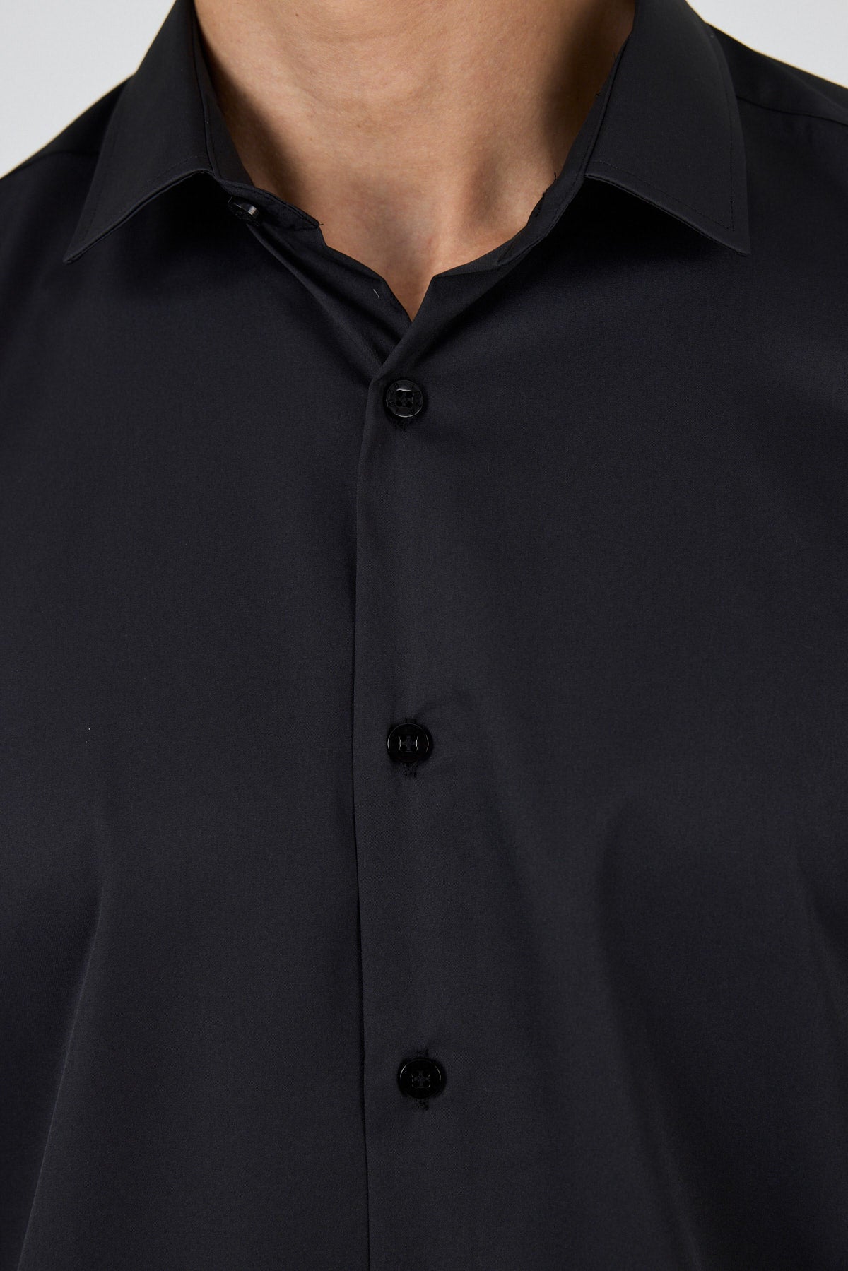 Slim-Fit Classic Water Resistant Shirt - Black