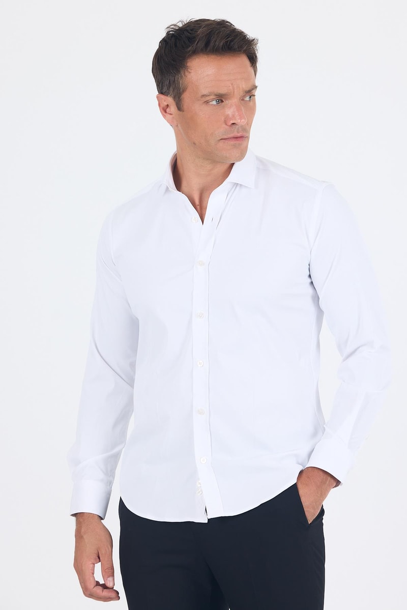 Slim-Fit Classic Shirt - White