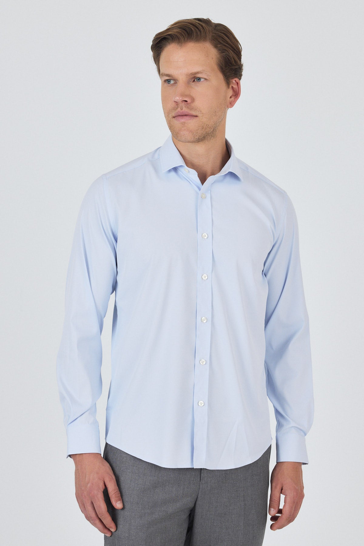 Slim-Fit Classic Shirt - Light Blue
