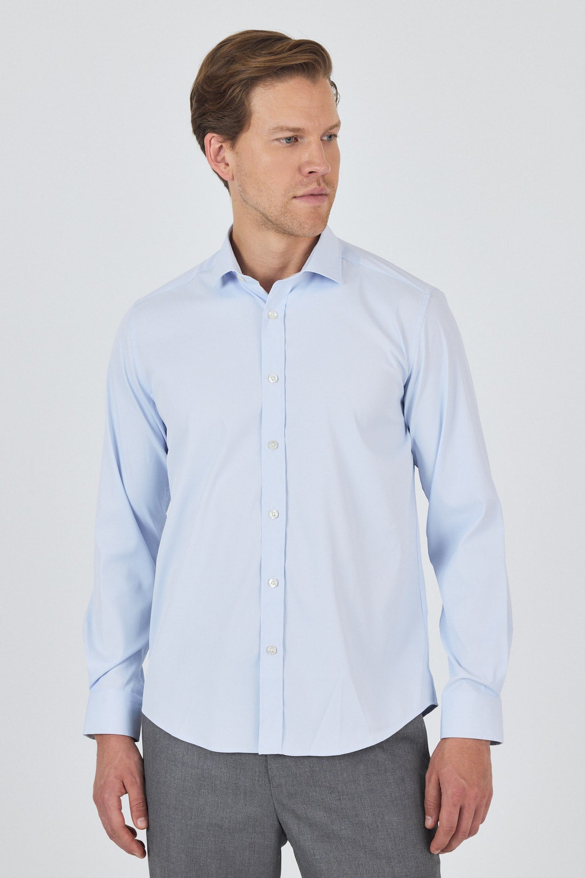 Slim-Fit Classic Shirt - Light Blue