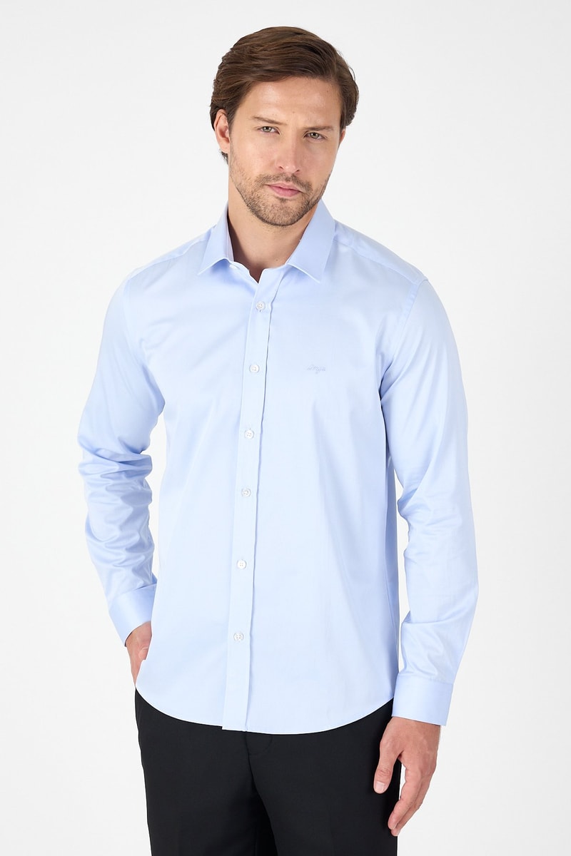 Slim-Fit Premium Classic Shirt - Blue