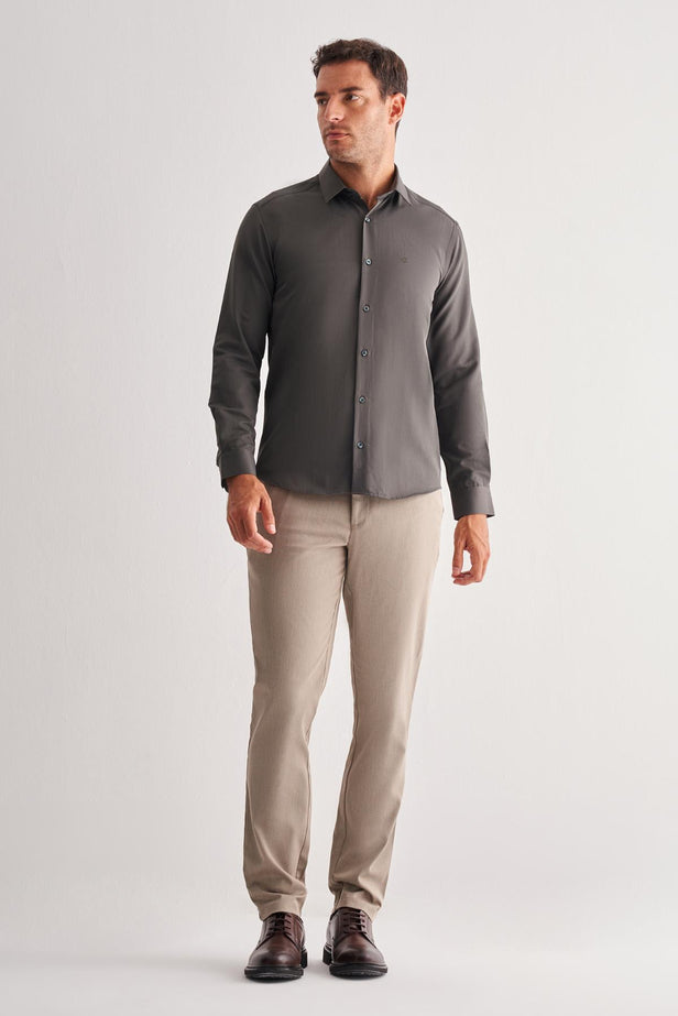 Slim-Fit Classic Shirt - Khaki