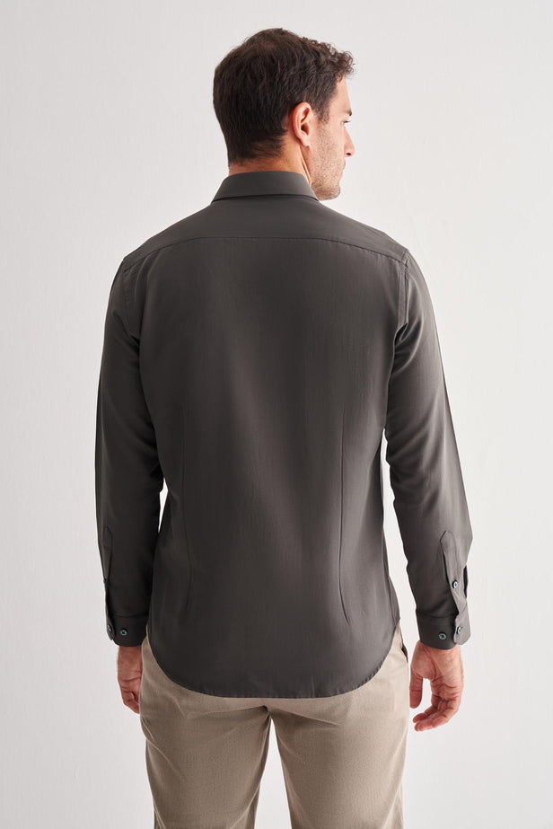 Slim-Fit Classic Shirt - Khaki