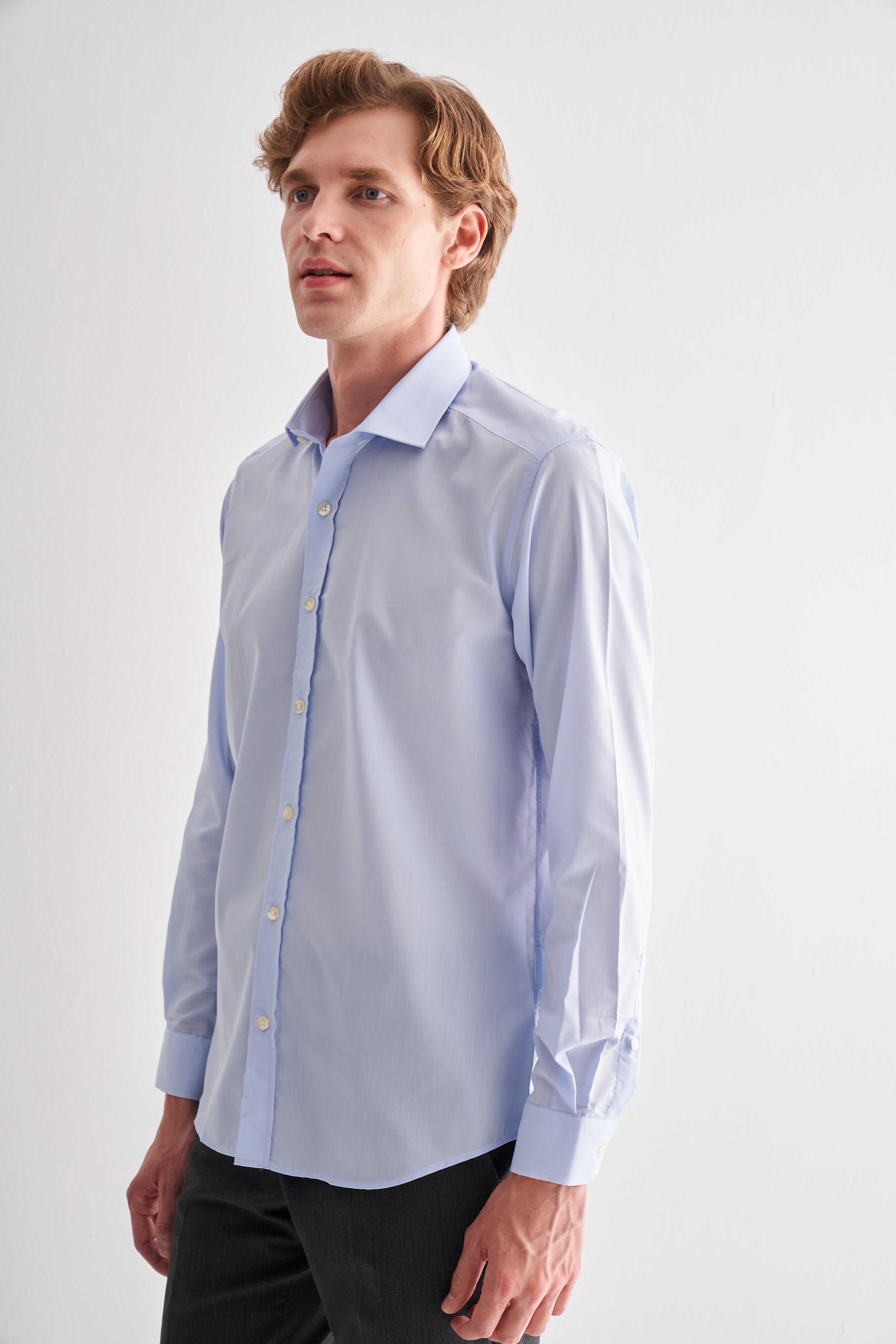 Slim-Fit Easy iron Classic Shirt - Light Blue