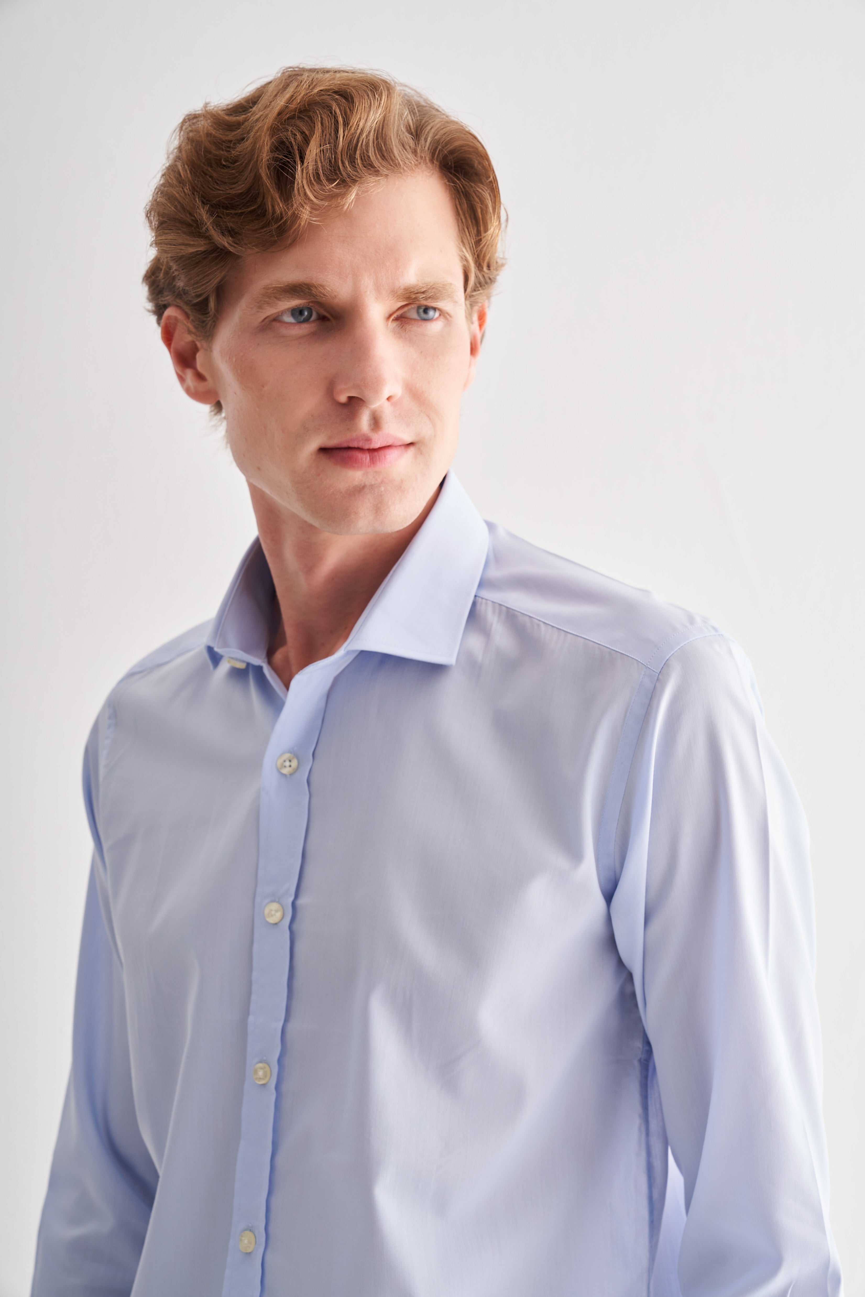 Slim-Fit Easy iron Classic Shirt - Light Blue