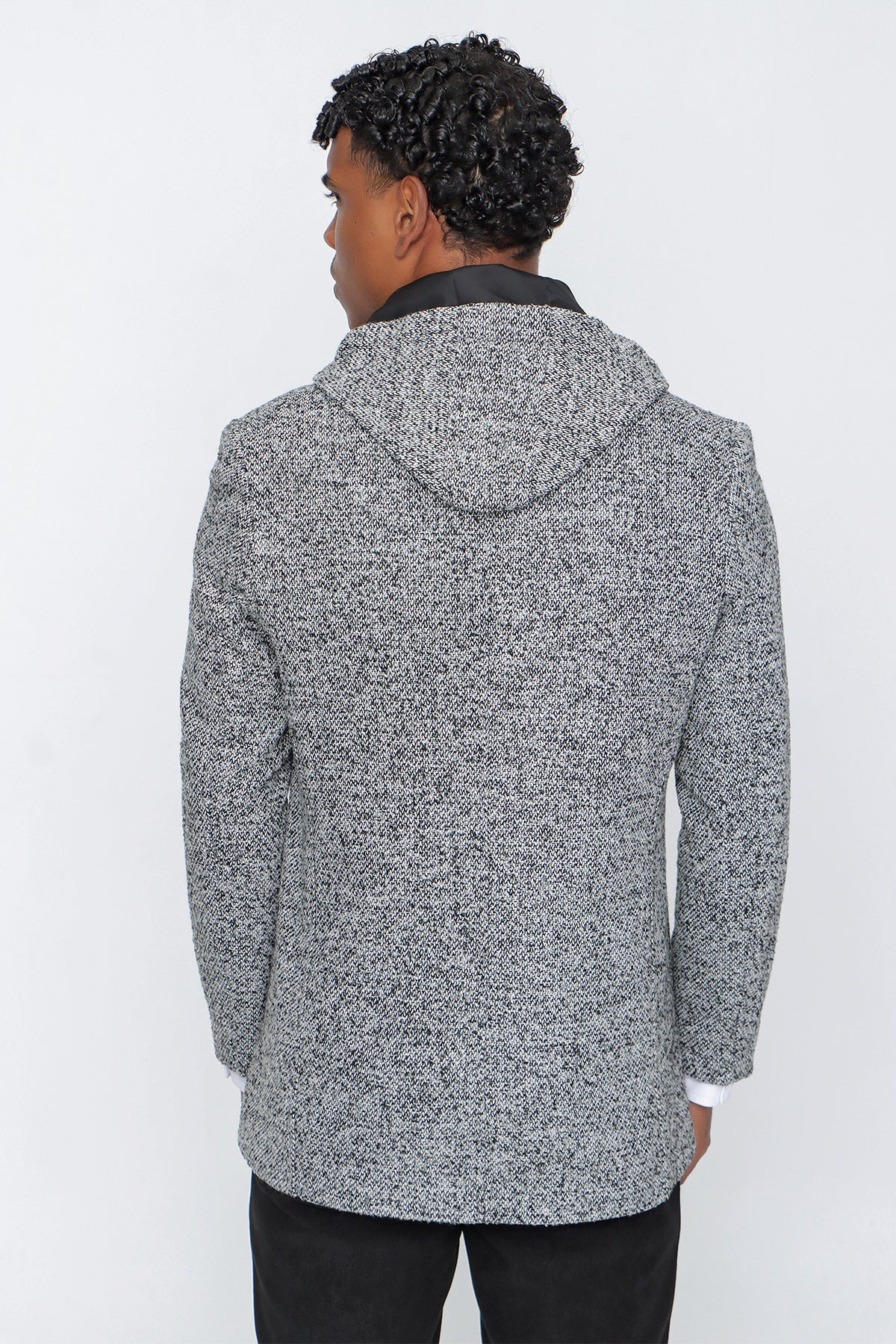 Slim-Fit Patterned Jacket - Grey