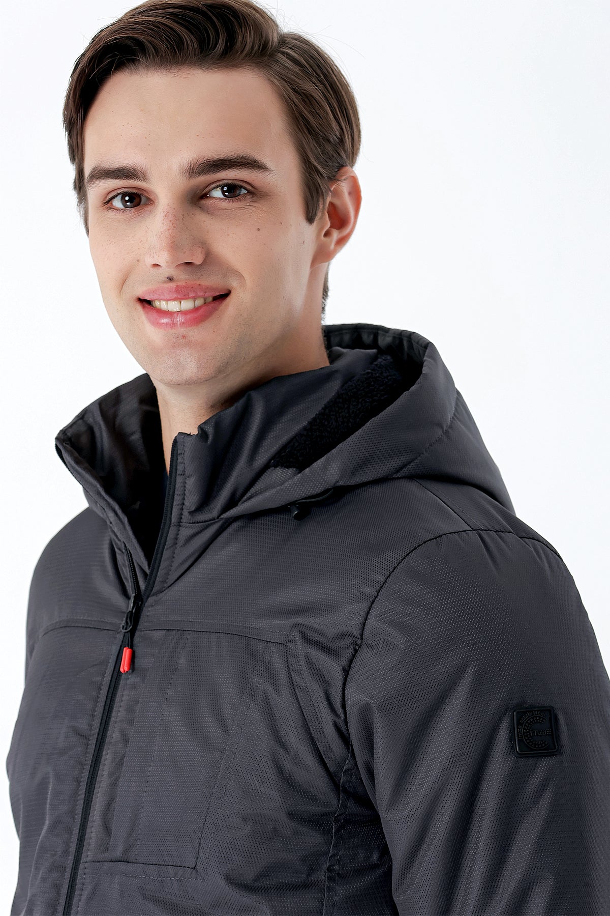 Slim-Fit Hooded Casual Jacket - Grey