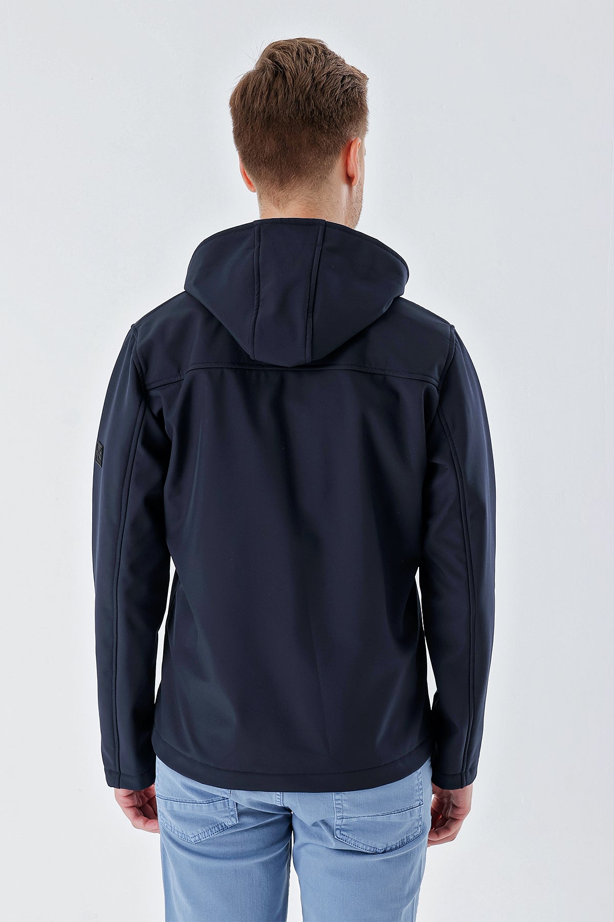 Slim-Fit Hooded Casual Jacket - Navy