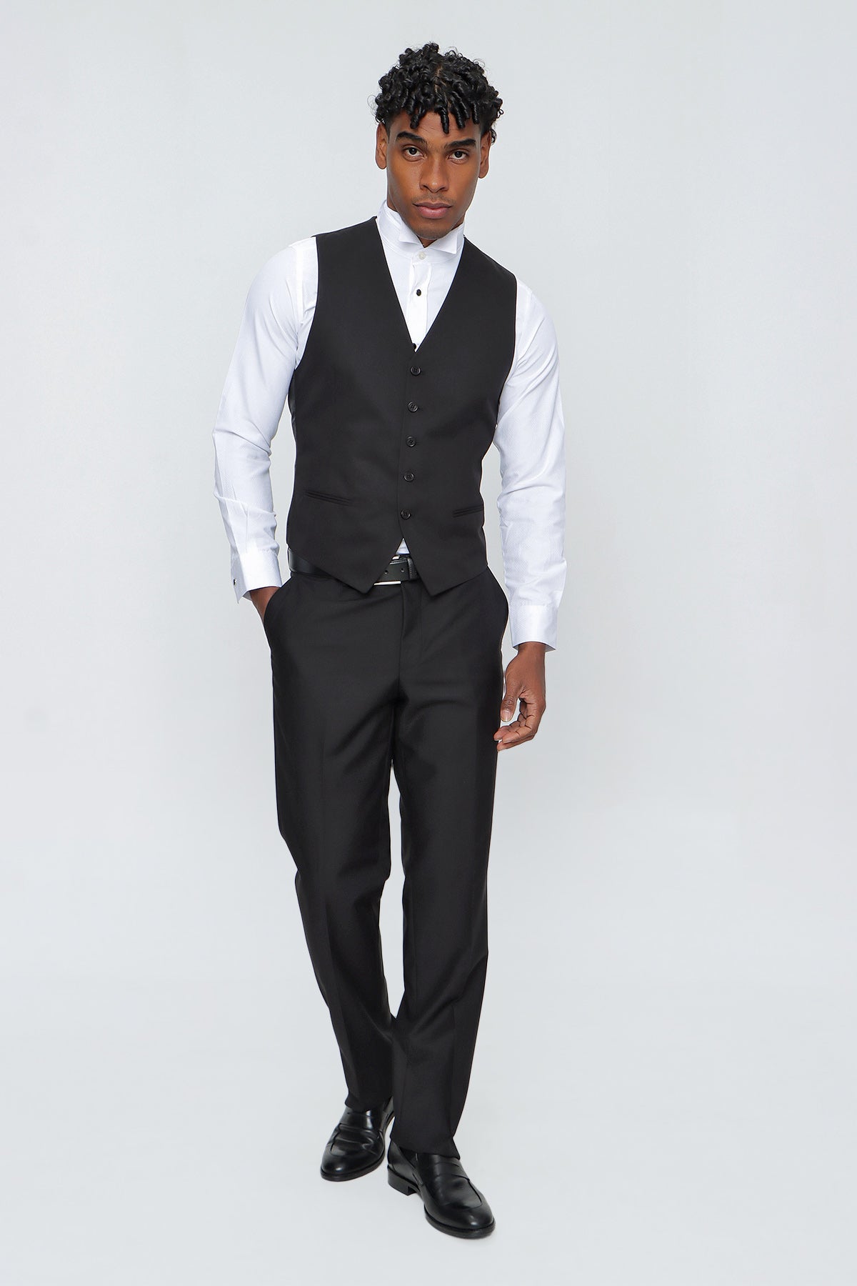 Slim-Fit Classic Vest - Black