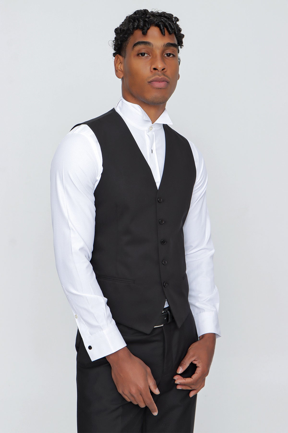 Slim-Fit Classic Vest - Black