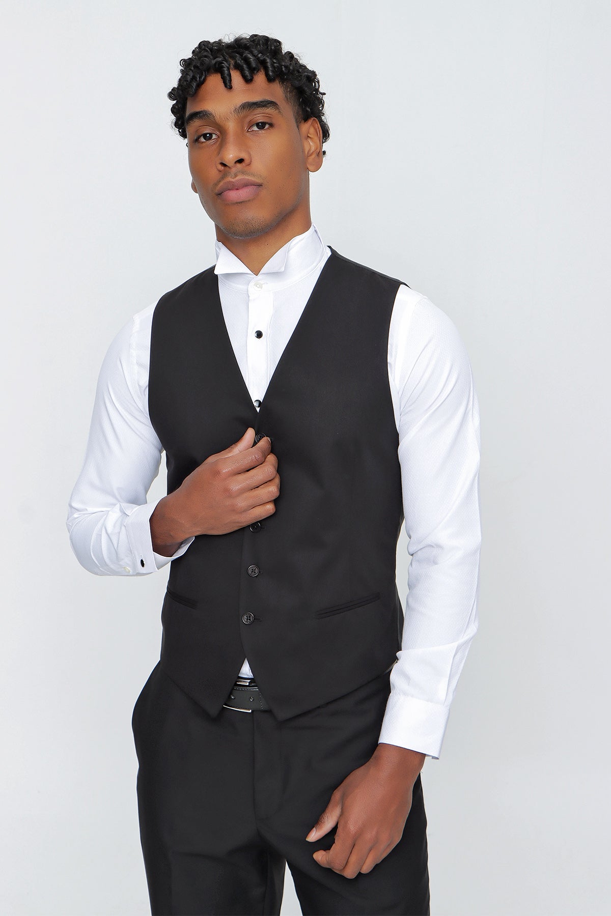 Slim-Fit Classic Vest - Black