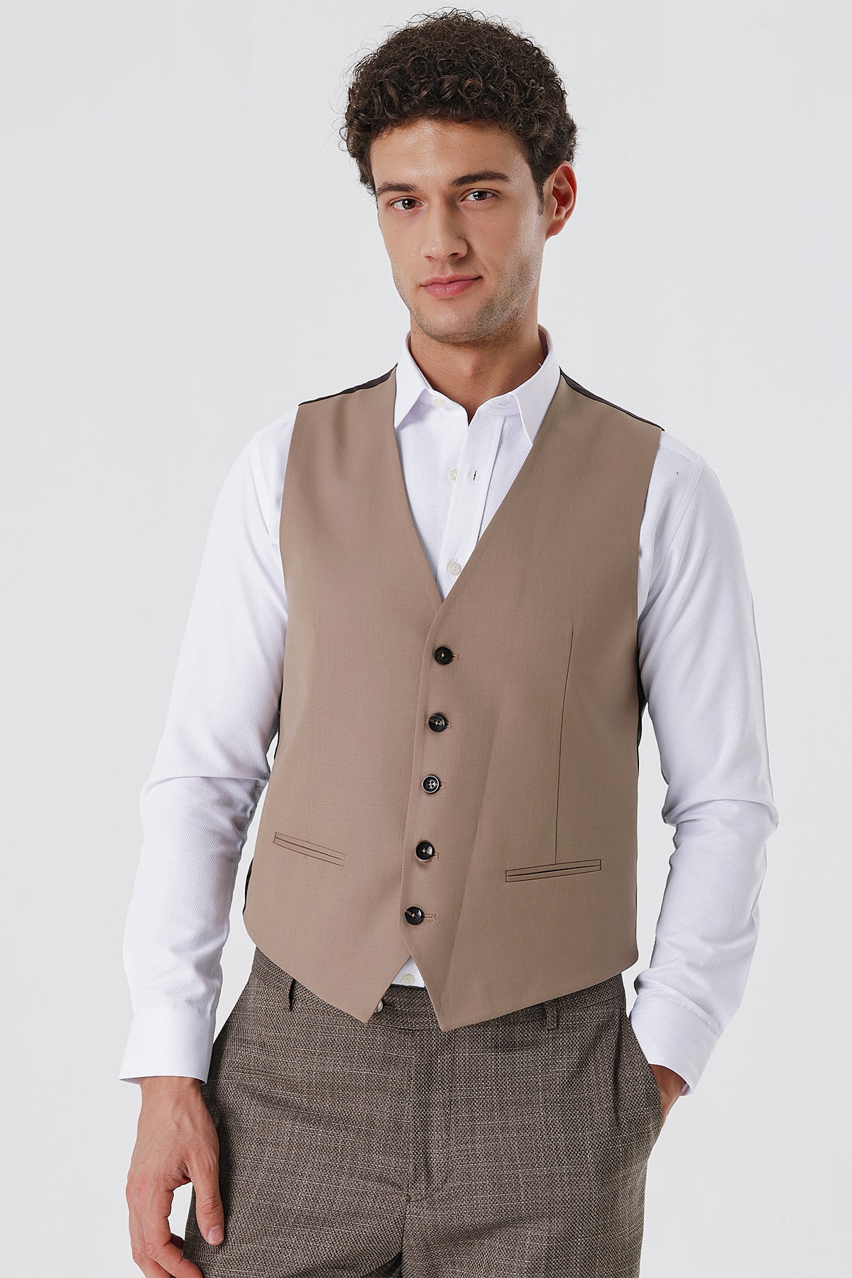 Slim-Fit Classic Vest - Camel