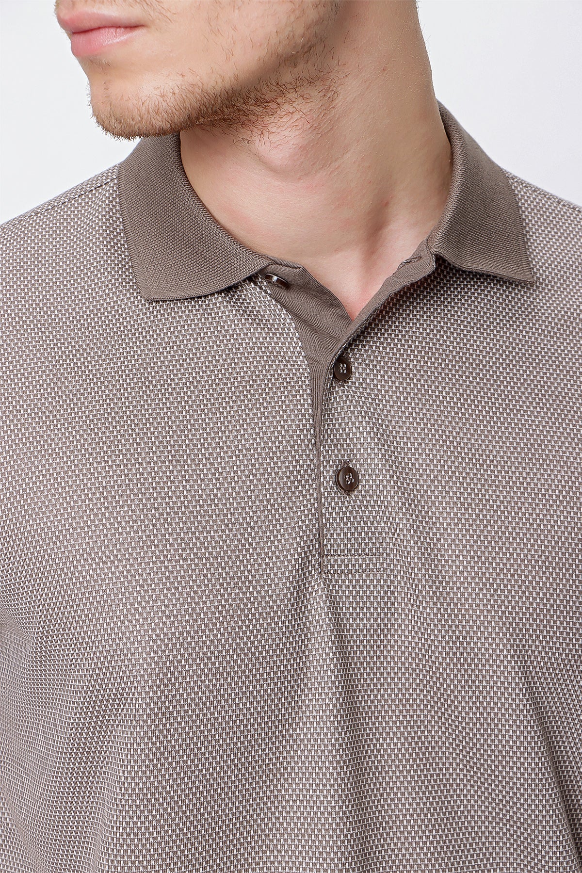 Comfort-Fit Textured Polo Shirt - Beige