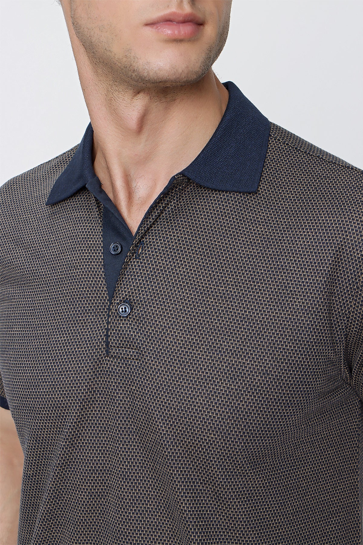 Comfort-Fit Textured Polo Shirt - Brown