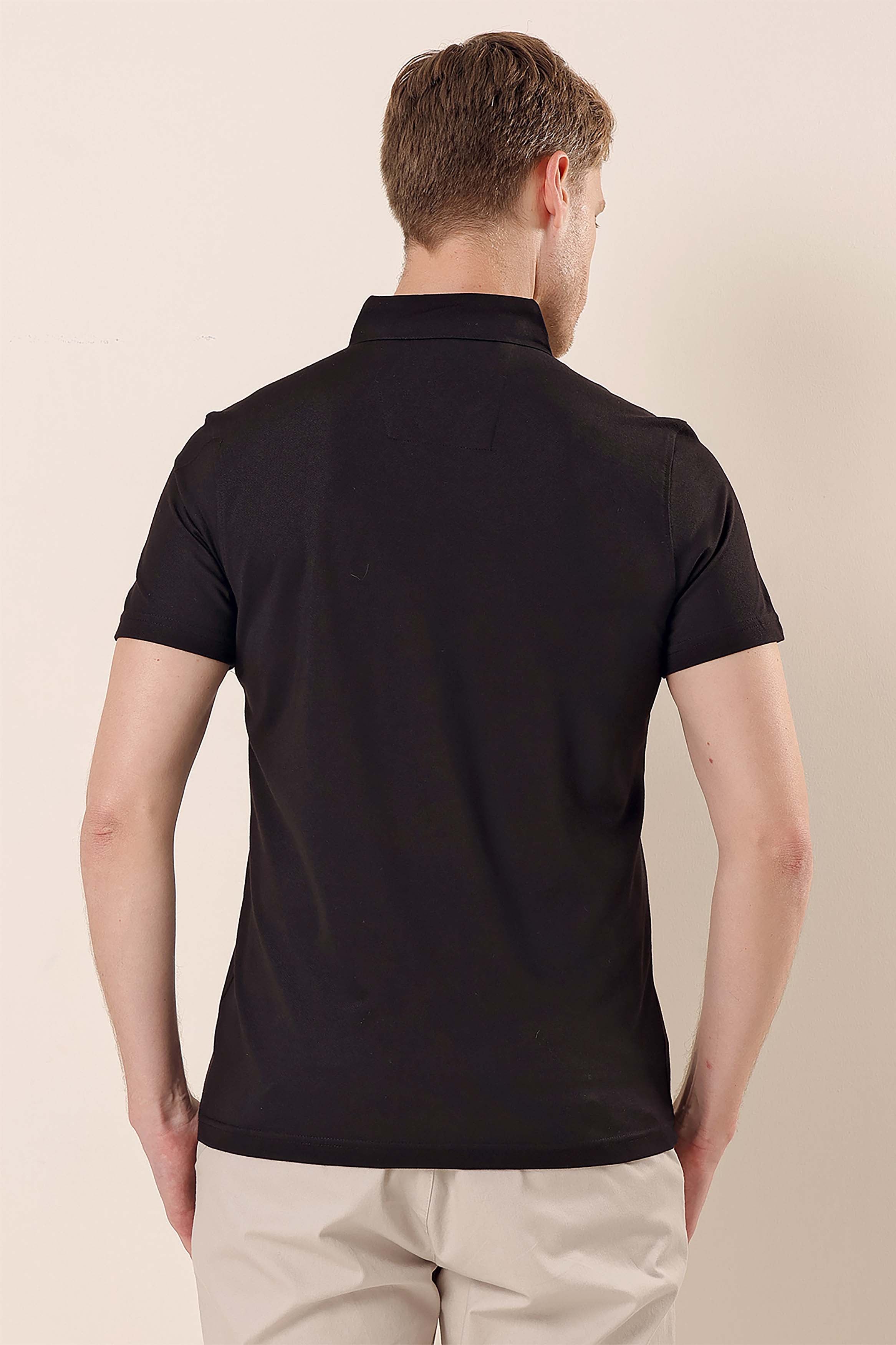 Slim-Fit Polo Shirt - Black