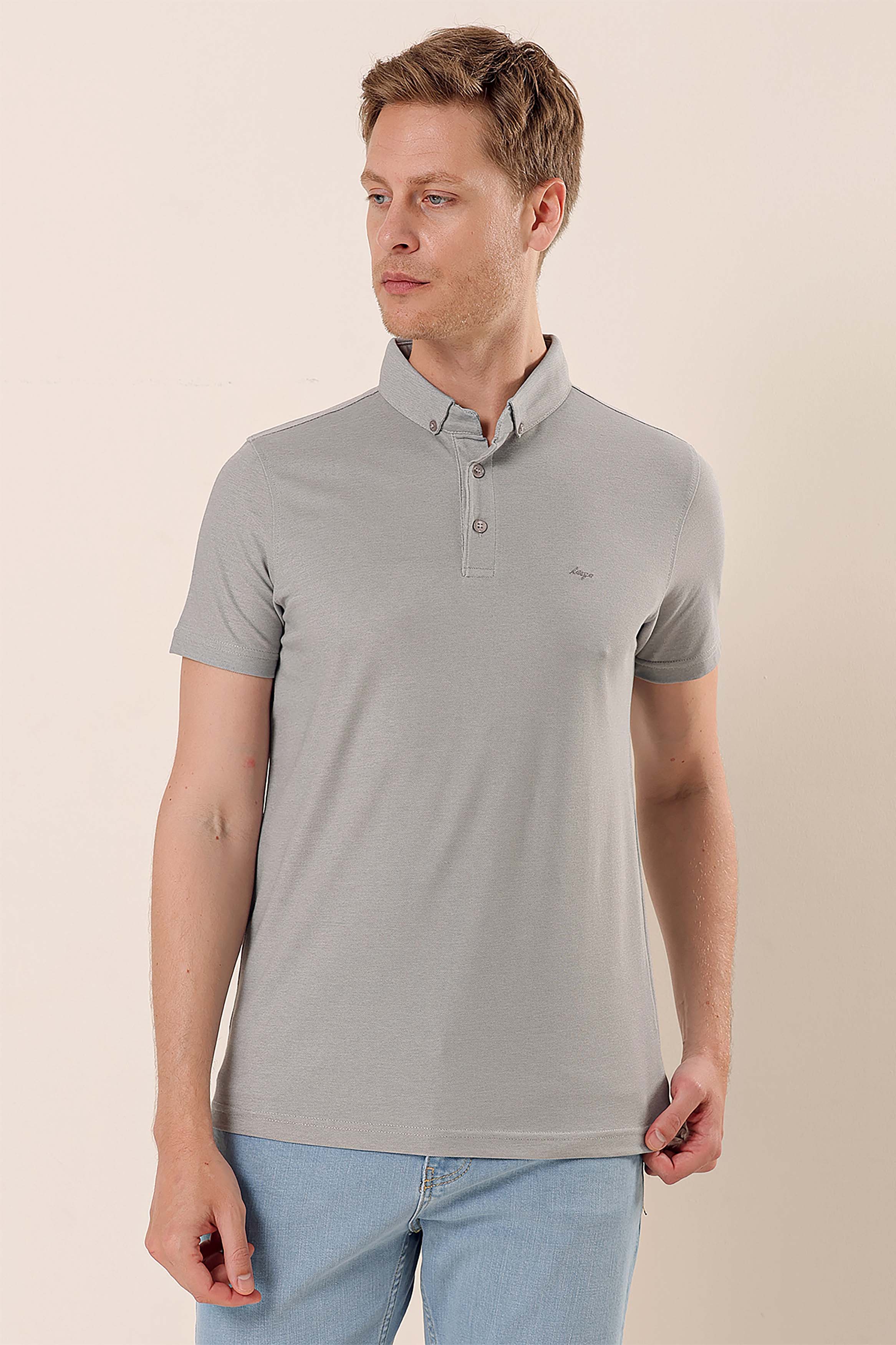 Slim-Fit Polo Shirt - Grey