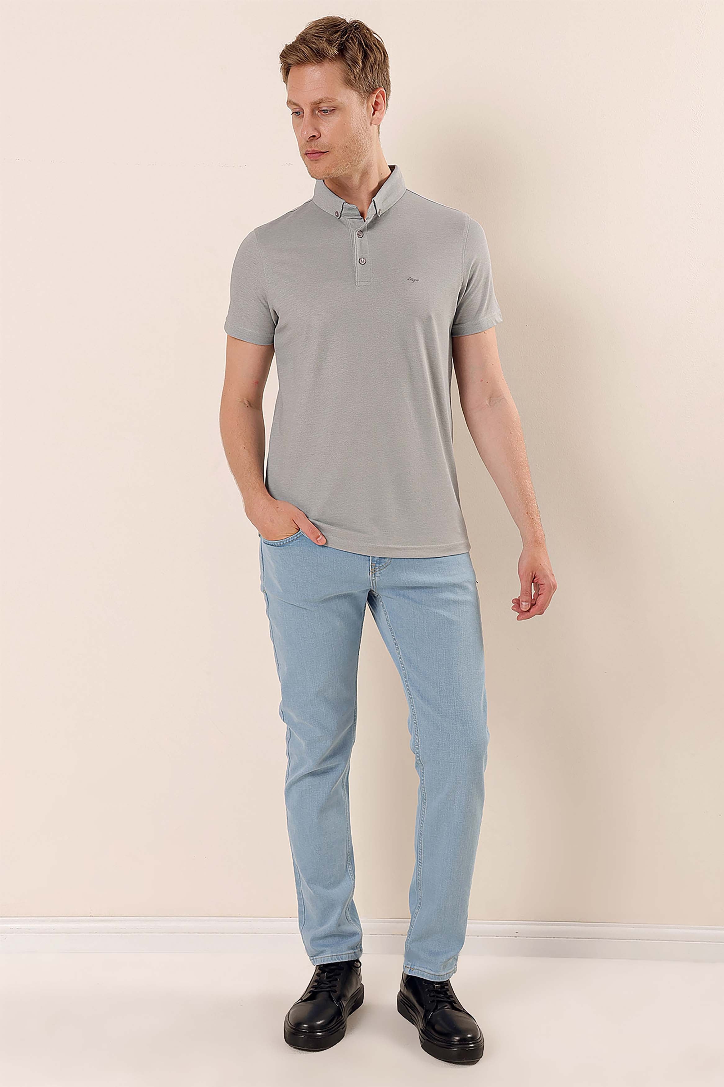 Slim-Fit Polo Shirt - Grey