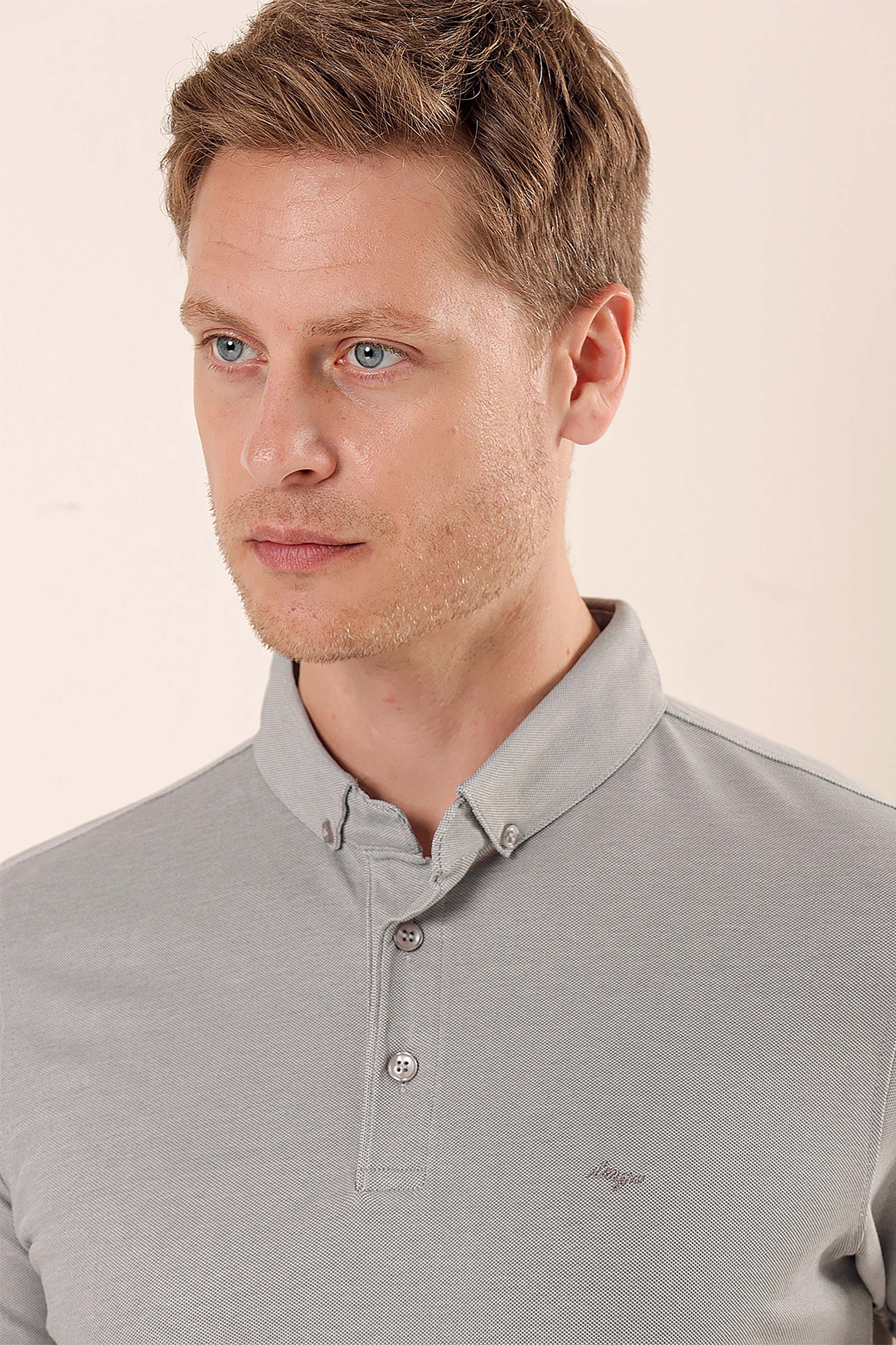 Slim-Fit Polo Shirt - Grey