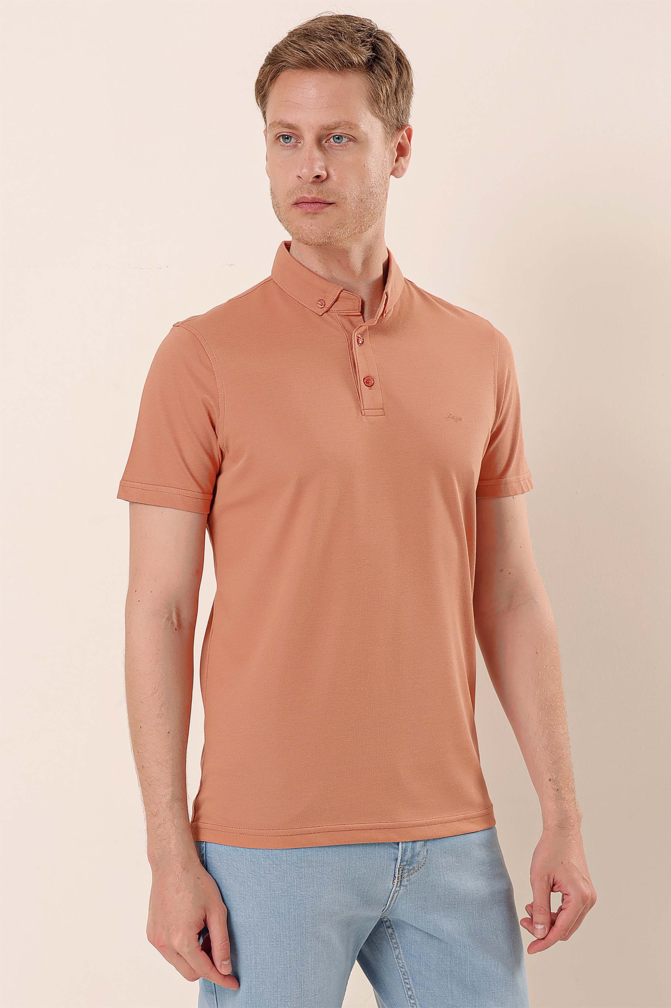 Slim-Fit Polo Shirt - Light Orange